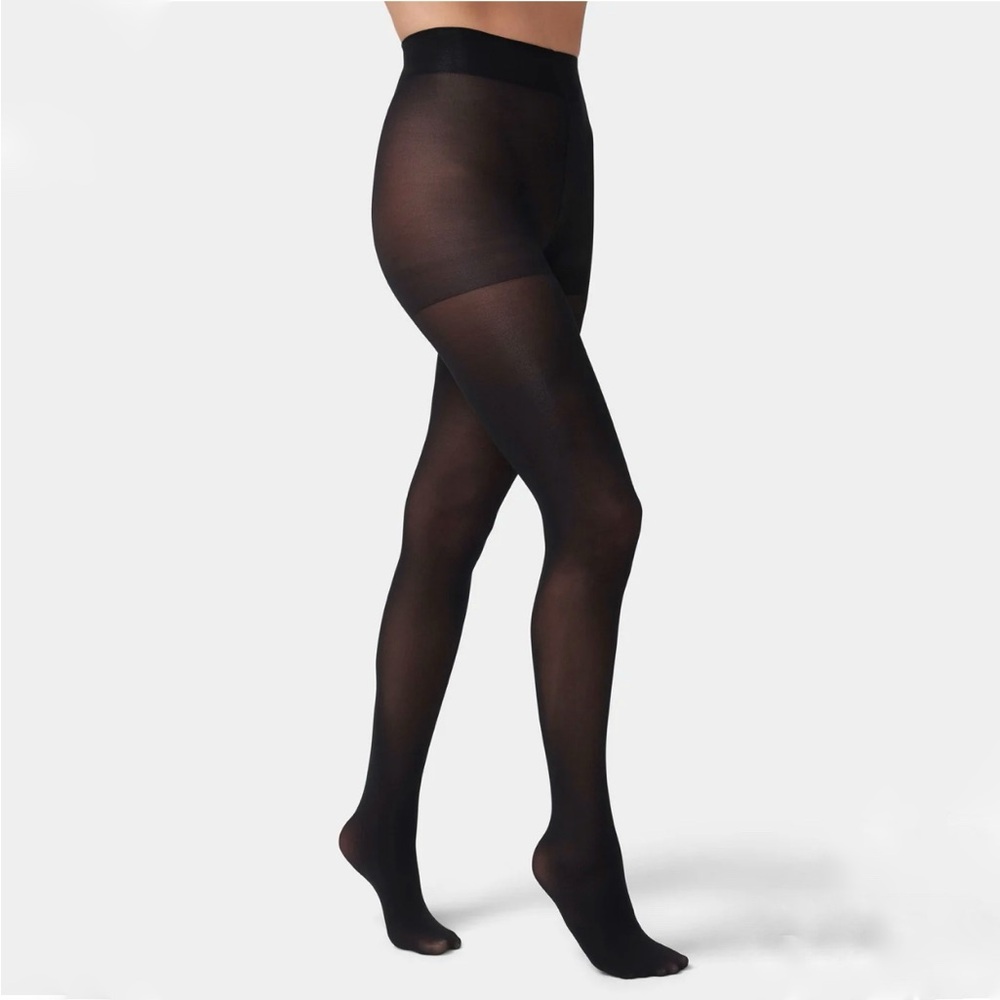 HUE Black Ultimate Opaque Control Top Tights - Picture 4 of 4